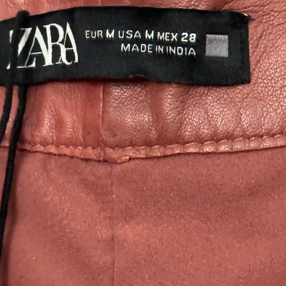 Zara genuine, leather High Waisted Shorts Sz M